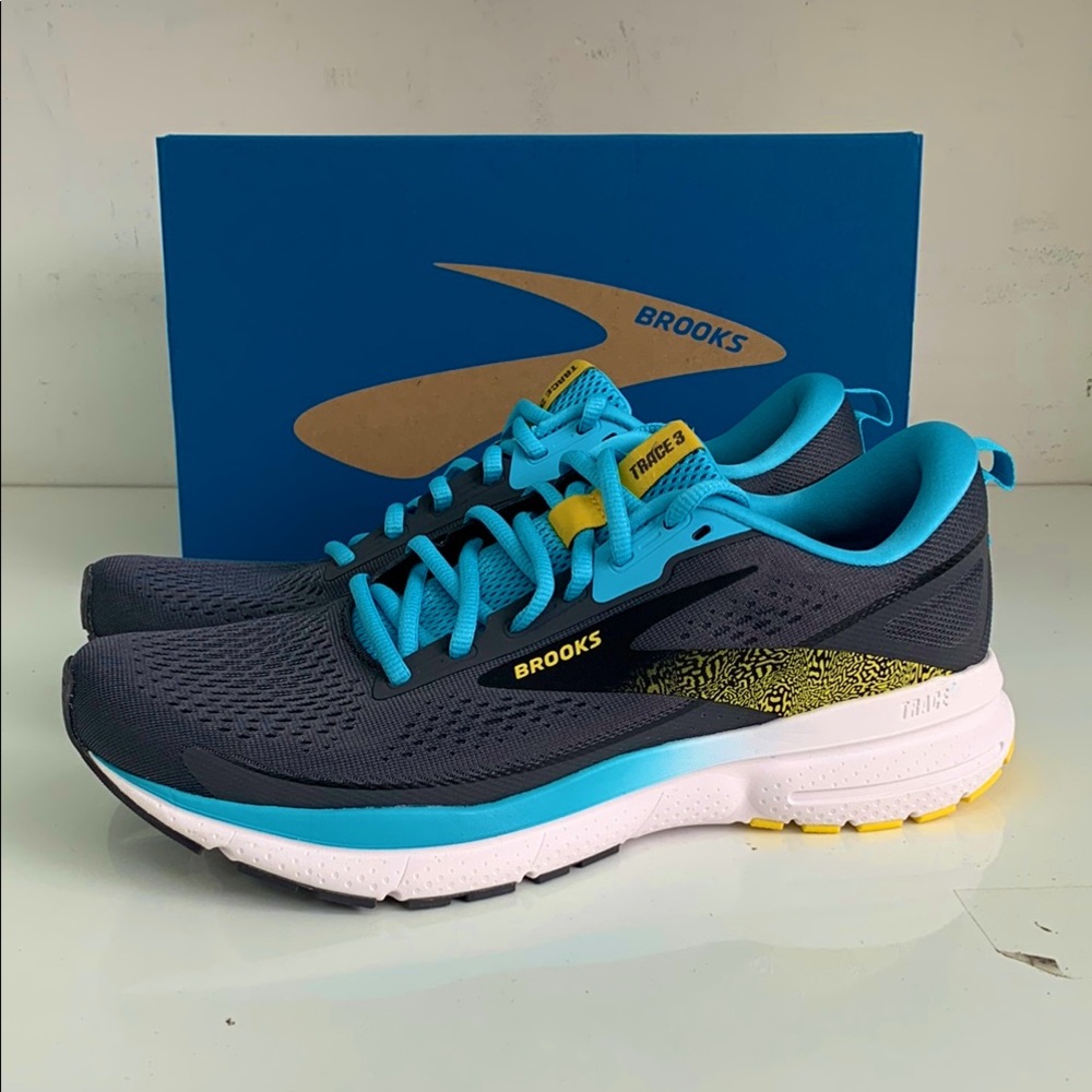 Brooks Men's Shoes in Black, Blue, and Yellow